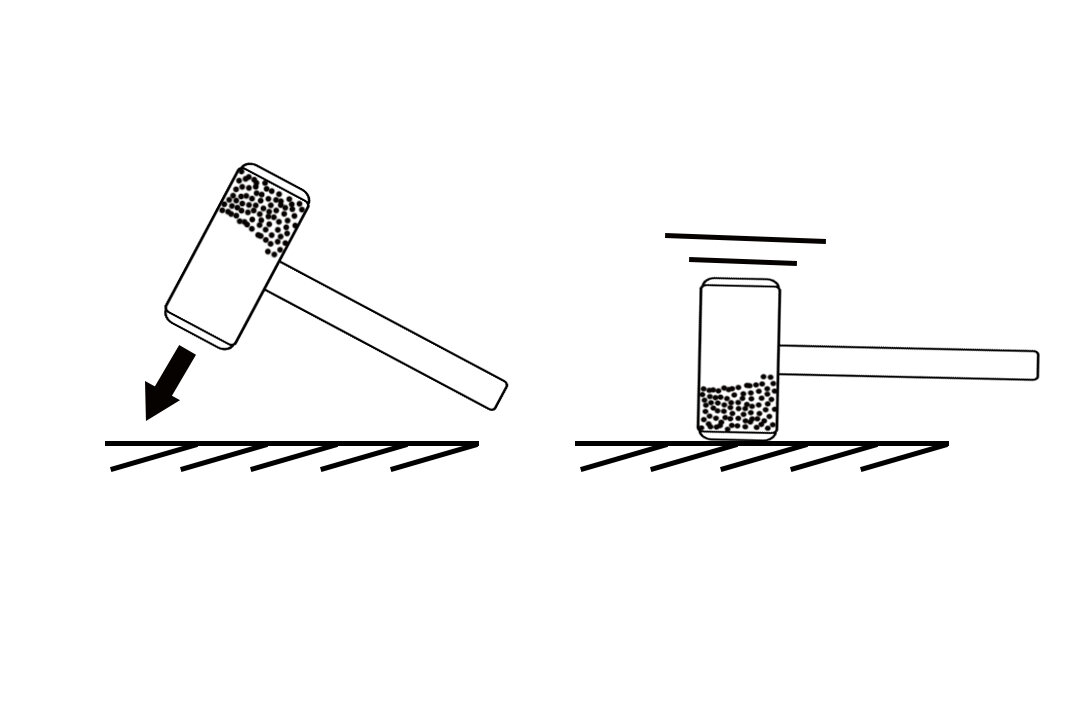 Принцип работы безреактивного молотка