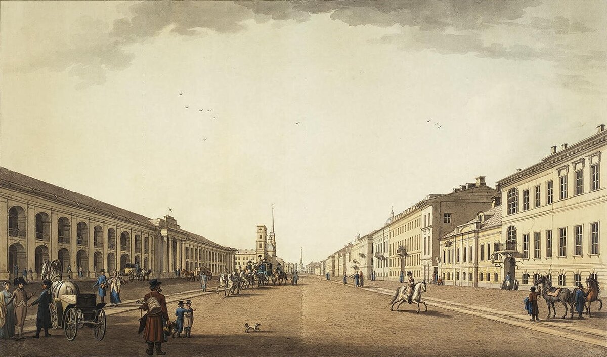 Невский проспект в 1800 году. Фото с сайта https://dem-2011.livejournal.com