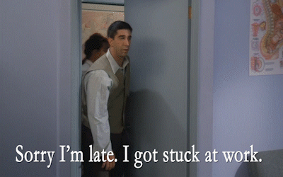 Извини, что опоздал. Застрял на работе. 