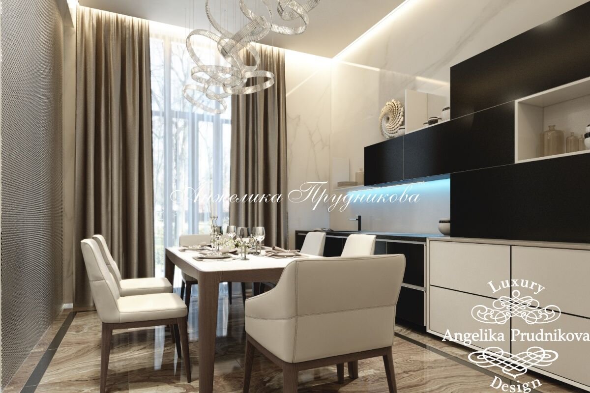 На фото: Современные идеи в дизайне кухни в стиле лофт на Кутузовском