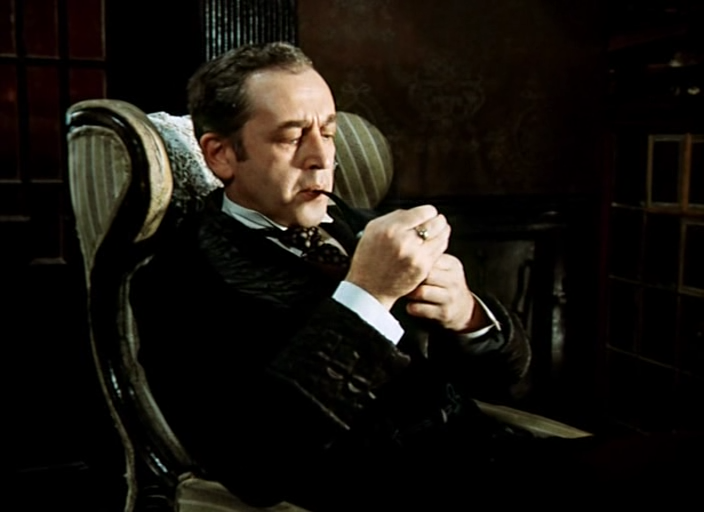 Василий Ливанов в кинокартине "Приключения Шерлока Холмса и доктора Ватсона: Собака Баскервилей", 1981 год.