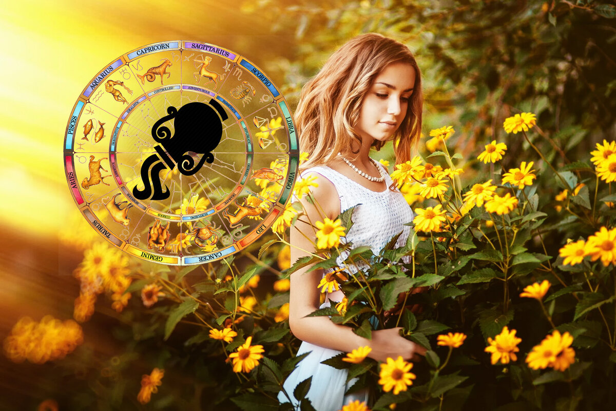 Знак зодиака Водолей и зодиакальный круг.