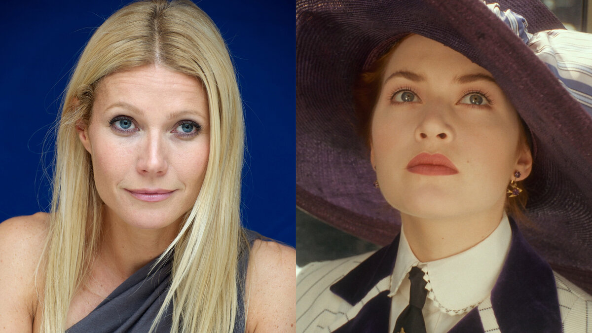 Слева - Гвинет Пэлтроу, справа - Кейт Уинслет (кадр из фильма "Титаник")