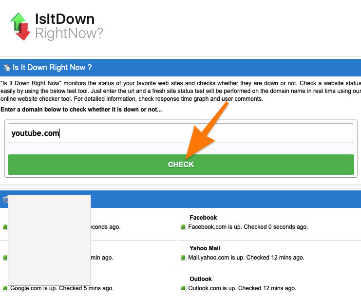 Так выглядит сайт для проверки состояния сайтов