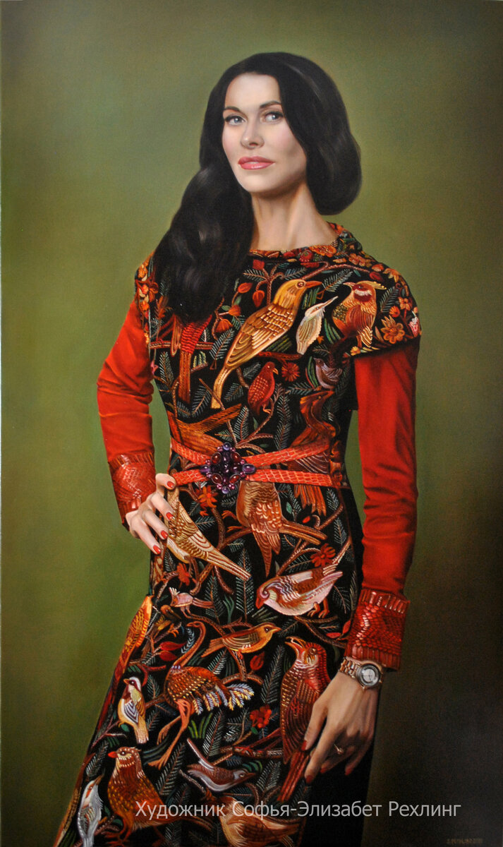 Портрет Дианы. Размер 140х85 см. Художник Софья-Элизабет Рехлинг. 2022 г.