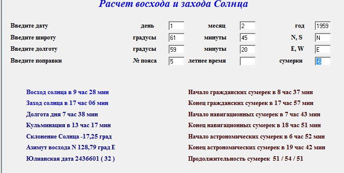 Вспомогательный материал - о световом дне и освещенности  в период похода группы Дятлова, просто для наглядности.-2