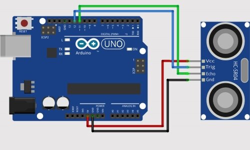 Схема подключения HC-SR04 к Arduino Uno