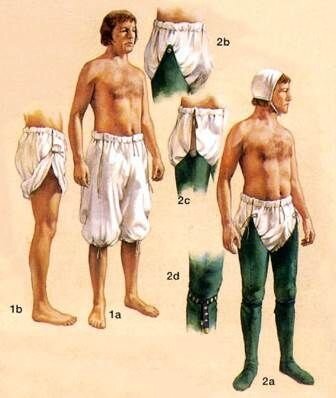 Длинные брэ и крепление шоссов к их поясу