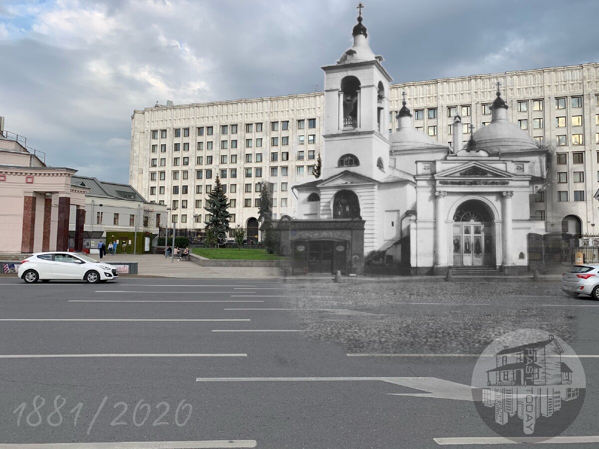 Фотосравнения Москва #32. Арбатская площадь. Спрятанный вестибюль метро и  утраченные церкви. | past_today | Дзен