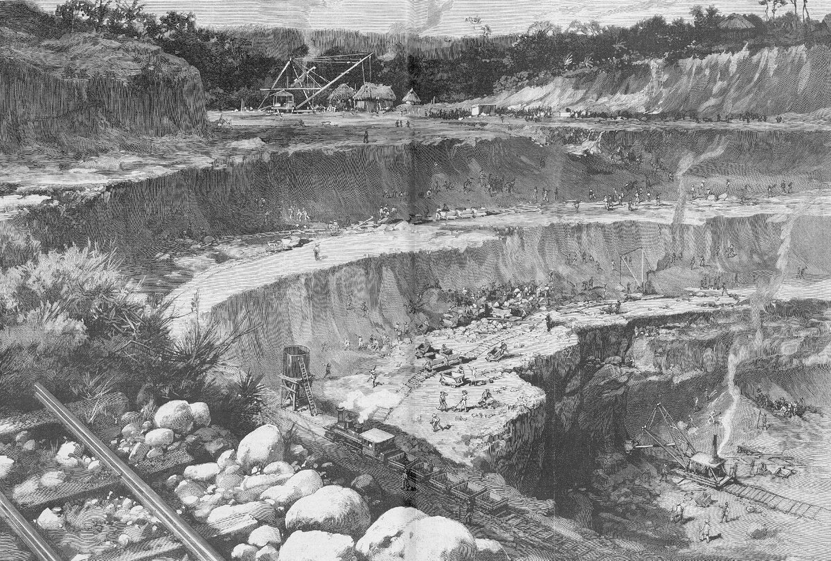 Строительство Панамского канала, иллюстрация 1885 года