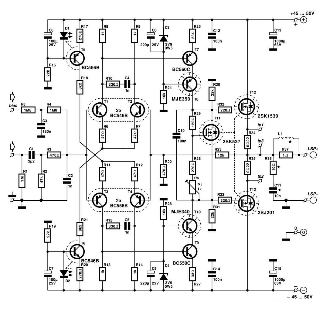 2sj162 2sk1058 схема усилителя