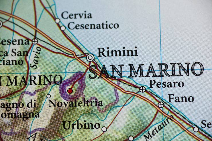 Сан-Марино на карте, взято с Яндекс.Картинки