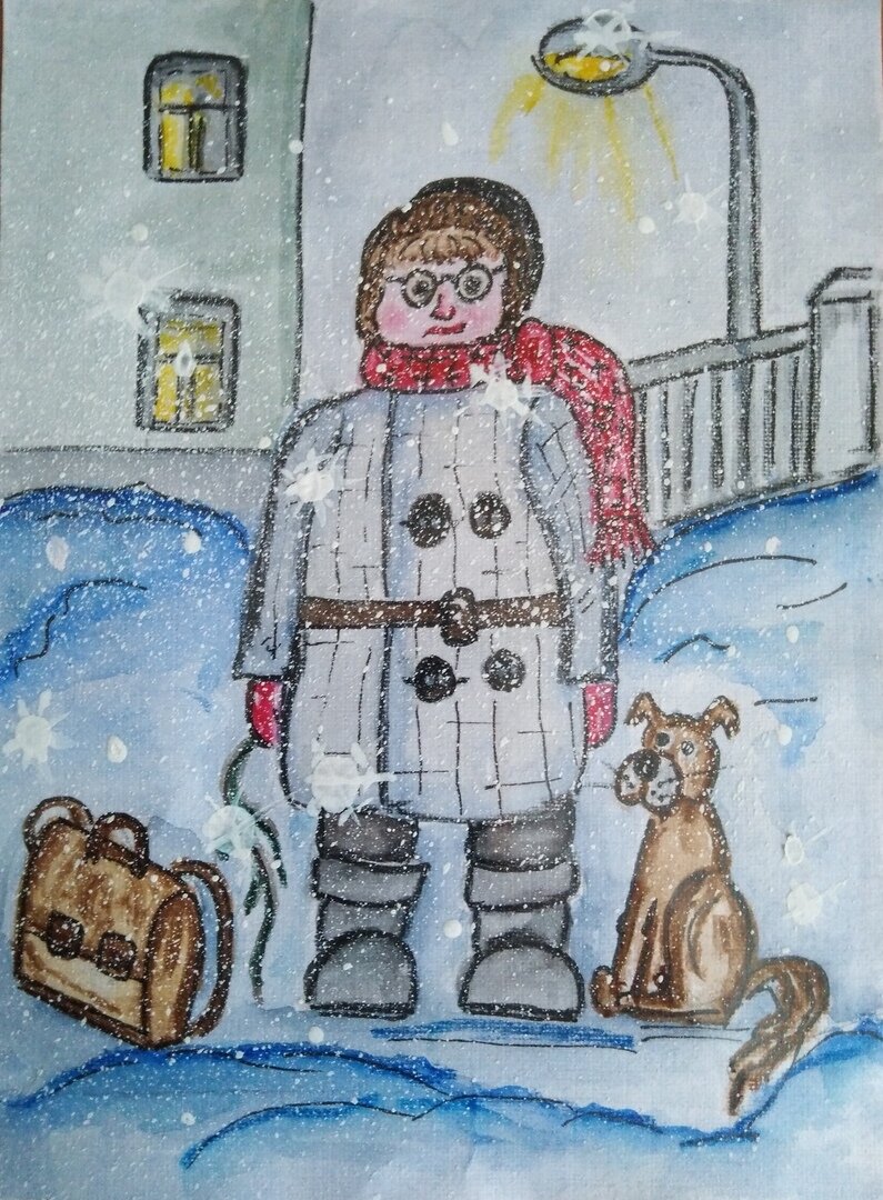 В таком наряде мы гуляли на улице. "Прощай, молодость" называется. (рисунок автора)