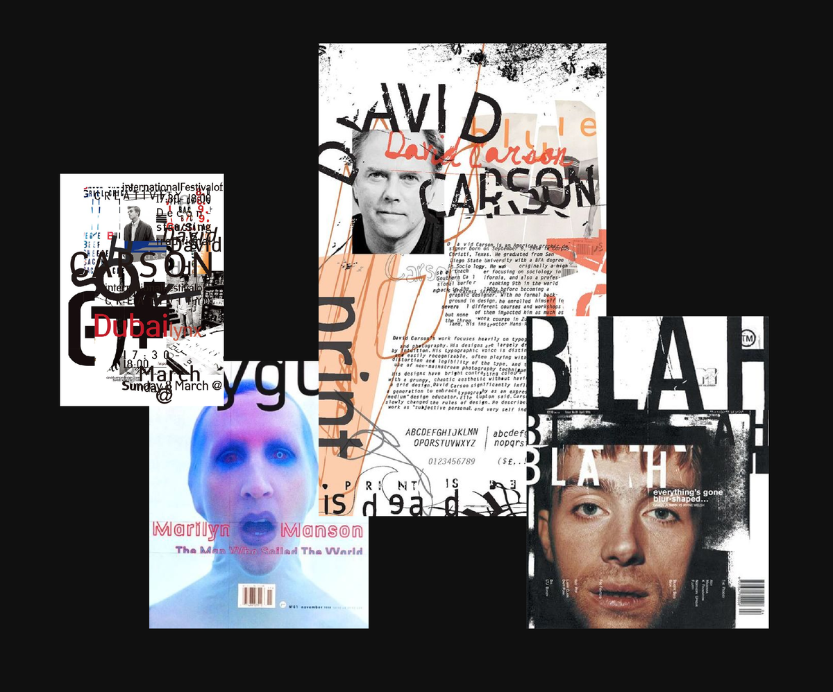 В работах Дэвид иногда использует свой портрет 