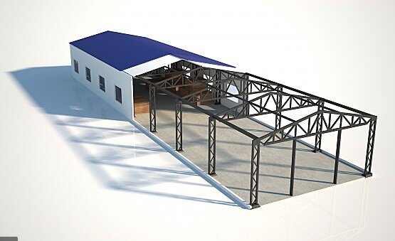 Быстровозводимое здания из металлоконструкции