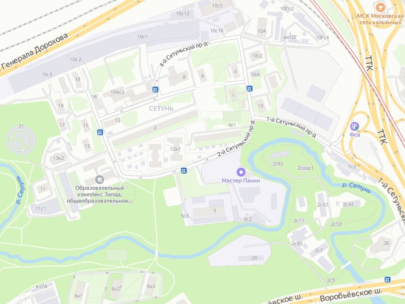 Карта метро сетунь
