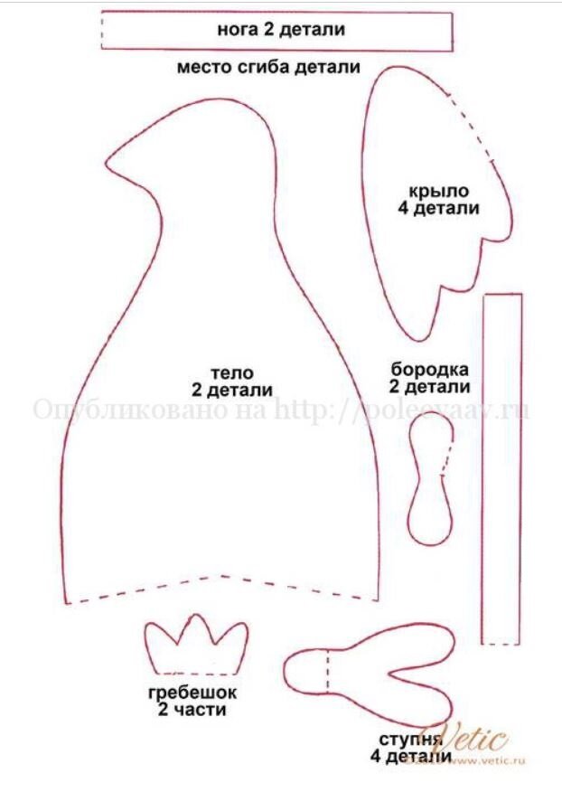 Выкройка петуха из ткани. 5 потрясающих вариантов как сшить петуха своими руками.