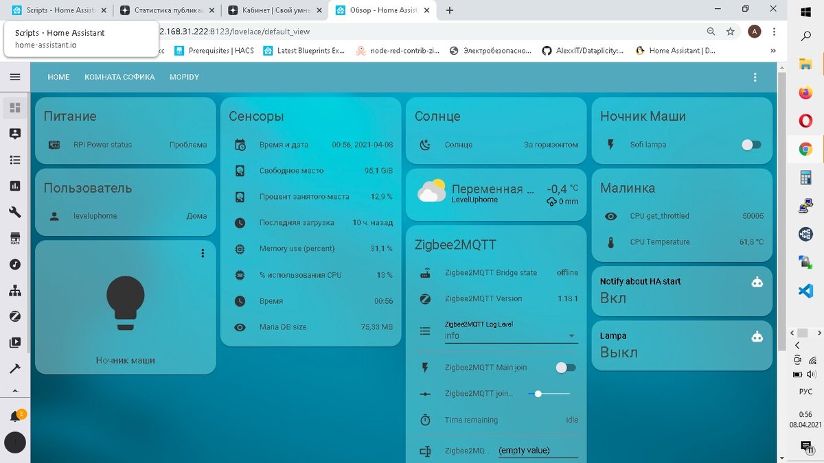 Тестовый стенд "Мозгов" Home Assistant