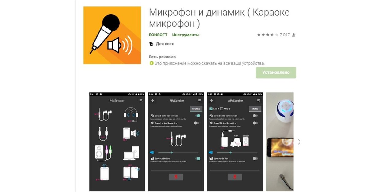 Приложение "Микрофон и динамик"
