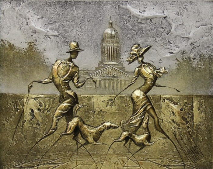 "Он оглянулся посмотреть не оглянулась ли она" Художник С. Ковалев