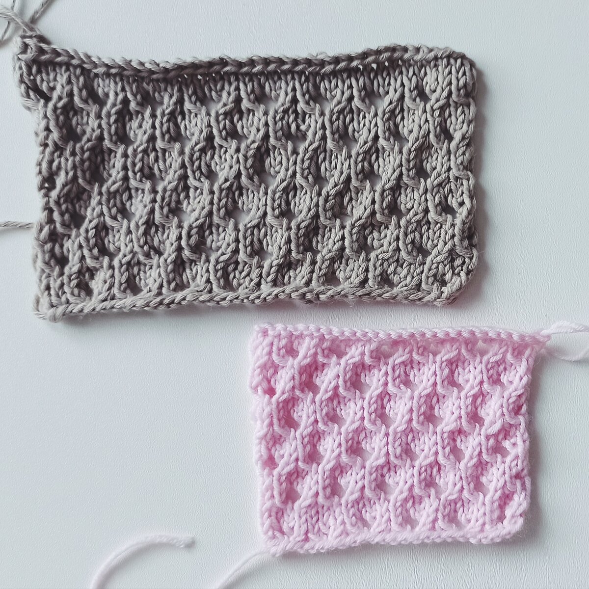 Большой образец - это бобинный хлопок, поменьше розовый - это меринос