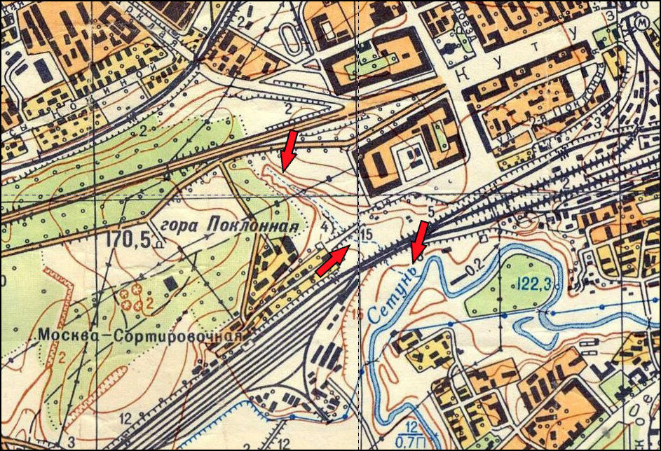 Ручей Победы на карте Москвы 1968-го года