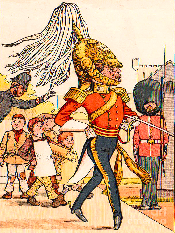 Карикатура на британского гвардейского офицера, худ. Майкл Коллинз