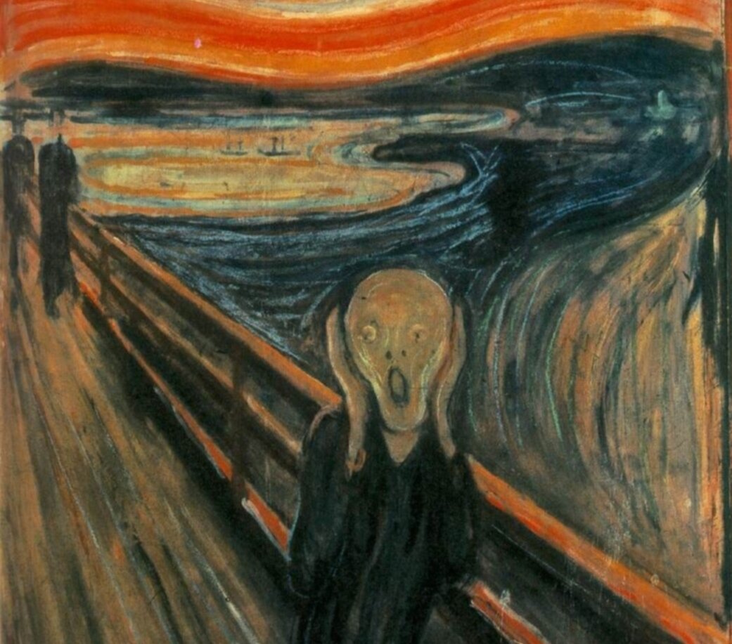 Расположите одну из картин напротив ложи; вместо бодрящей чашки кофе. Э.Мунк «Крик»