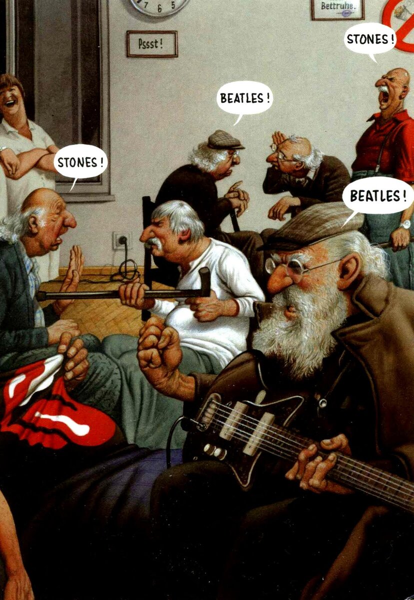 © Gerhard Haderer /  Герхард Хадерер  " Stones !... Beatles ! "