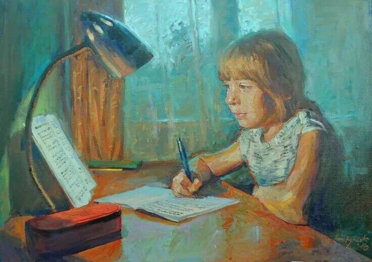 Д.Куксов "Домашнее задание". Изображение из открытых источников.