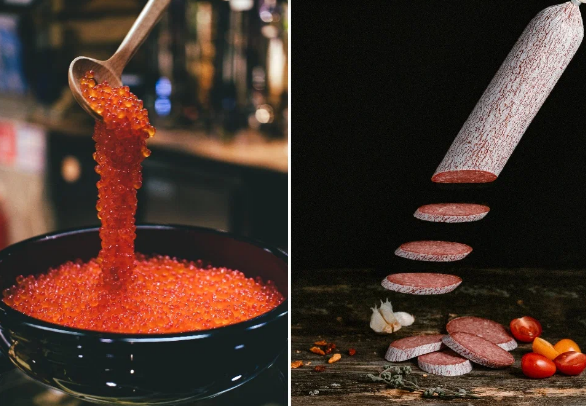 Икра и колбаса