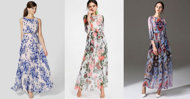 Если длинное платье, то такое. Летнее. Легкое. Яркое