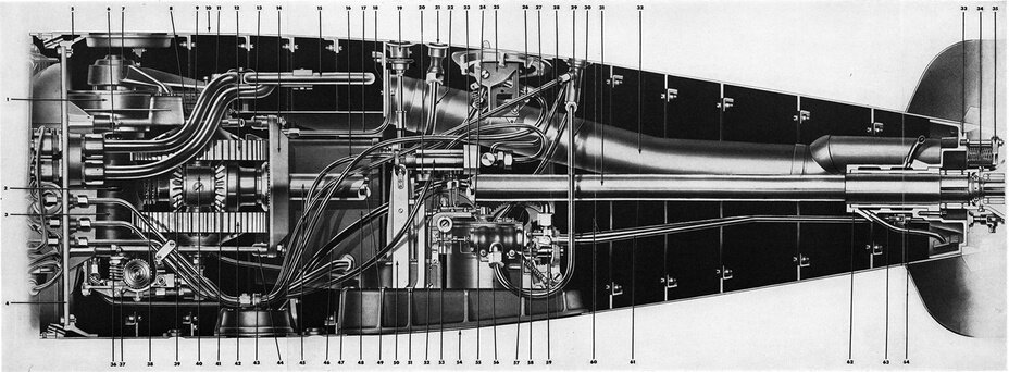 Компоновка хвостовой части торпеды Mark 14.