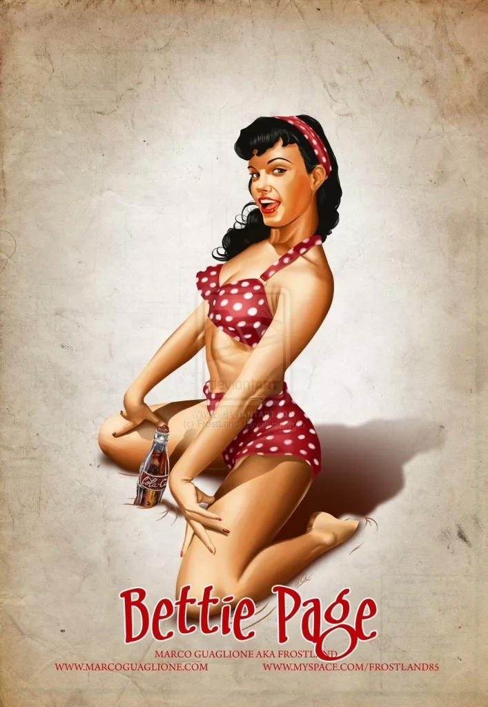 Бэтти Пейдж на постере в стиле Pin-up