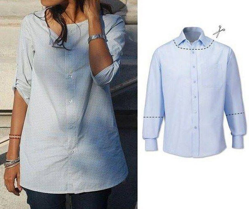 Женская блузка из мужской рубашки: как переделать - мастер-класс с фот�о