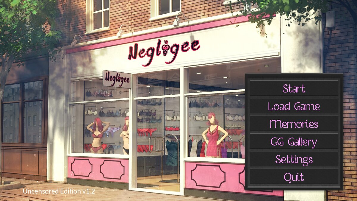 стартовое меню, а также место действия игры