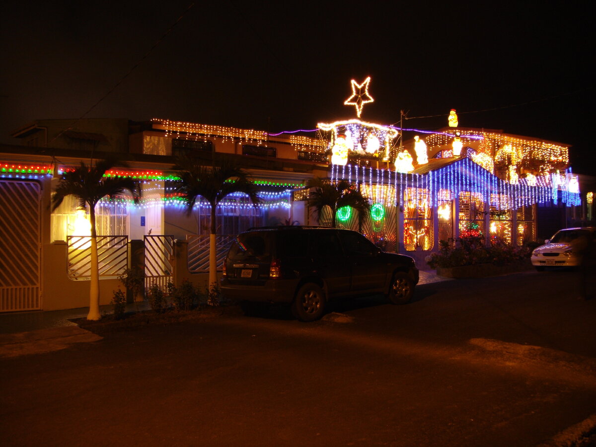 Это соседи Габриэля. Спать из-за их иллюминации было затруднительно.