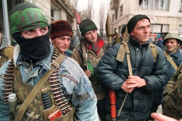 Чеченские боевики в Грозном