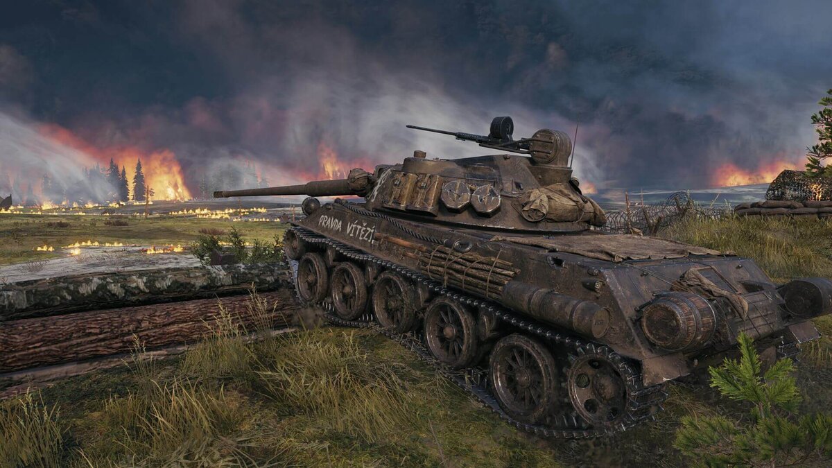 Танк Škoda T 27 с нанесенным стилем «Ян Жижка»