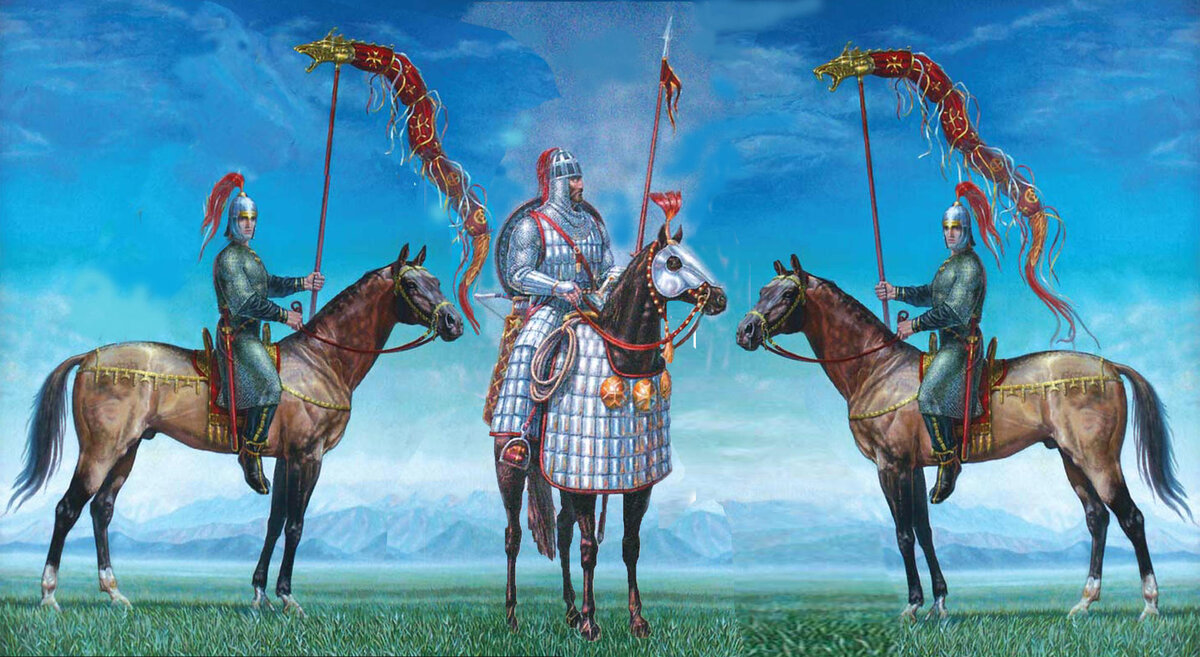 Сарматские всадники с "драконами".