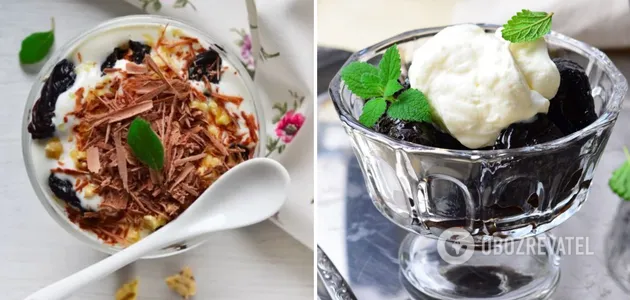 Десерт с черносливом и орехами, рецепт