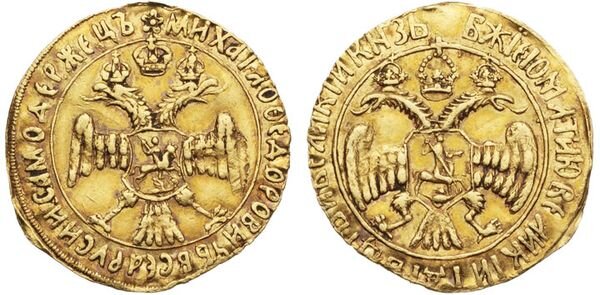 Михаил Федорович. Жалованный золотой в три четверти угорского. 
