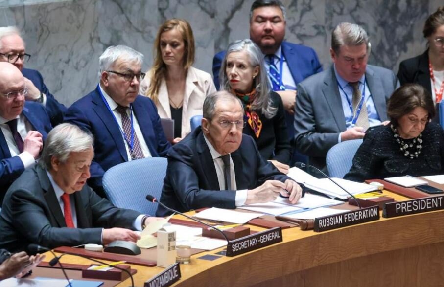Глава МИД РФ Лавров на заседании Совета Безопасности ООН (иллюстрация из открытых источников)
