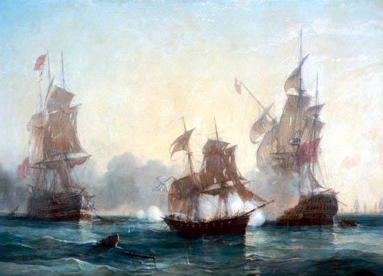 Бой брига «Меркурий» с двумя турецкими кораблями, 1829 год  Н.П.Красовский, 1867