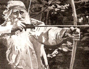Вяйнемёйнен целится из лука. Художник Мюд Мечев 