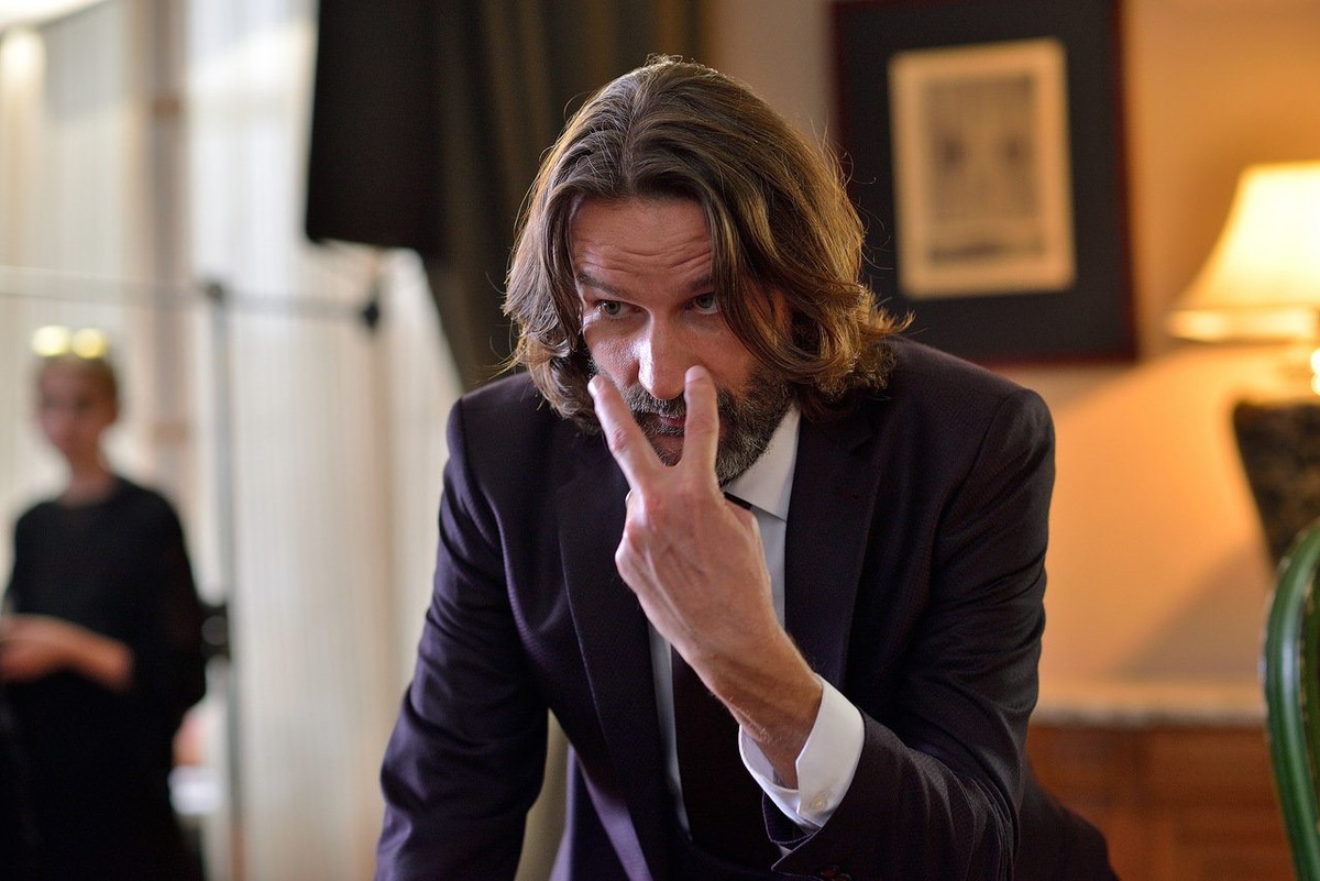 Французский писатель Фредерик Бегбедер и Алексей Красовский съемочной площадке «Элефанта». Фото предоставлено Алексеем Красовским