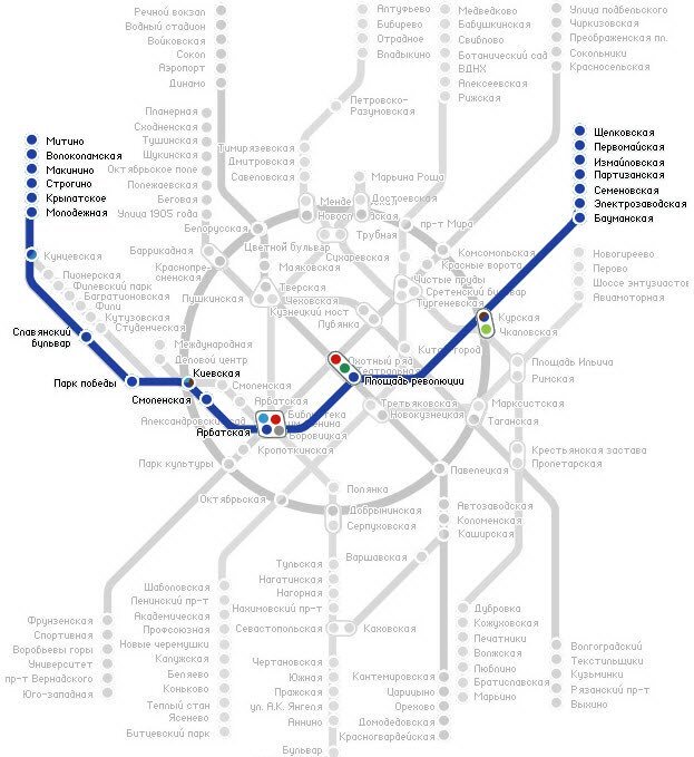 Арбатско-Покровская линия (АПЛ) на схеме метро. Фото с сайта twitter.com