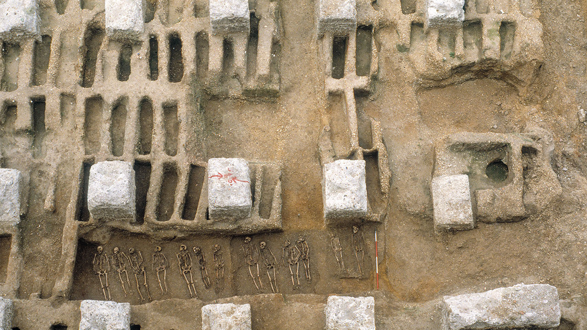 В 1980-х годах археологи раскопали жертв чумы, похороненных на лондонском кладбище Ист Смитфилд в 1349 году. Фото из интернета.