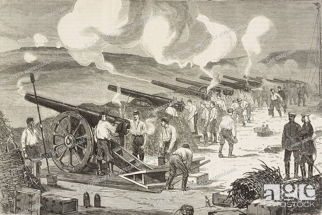 Русская осадная артиллерия под Плевной