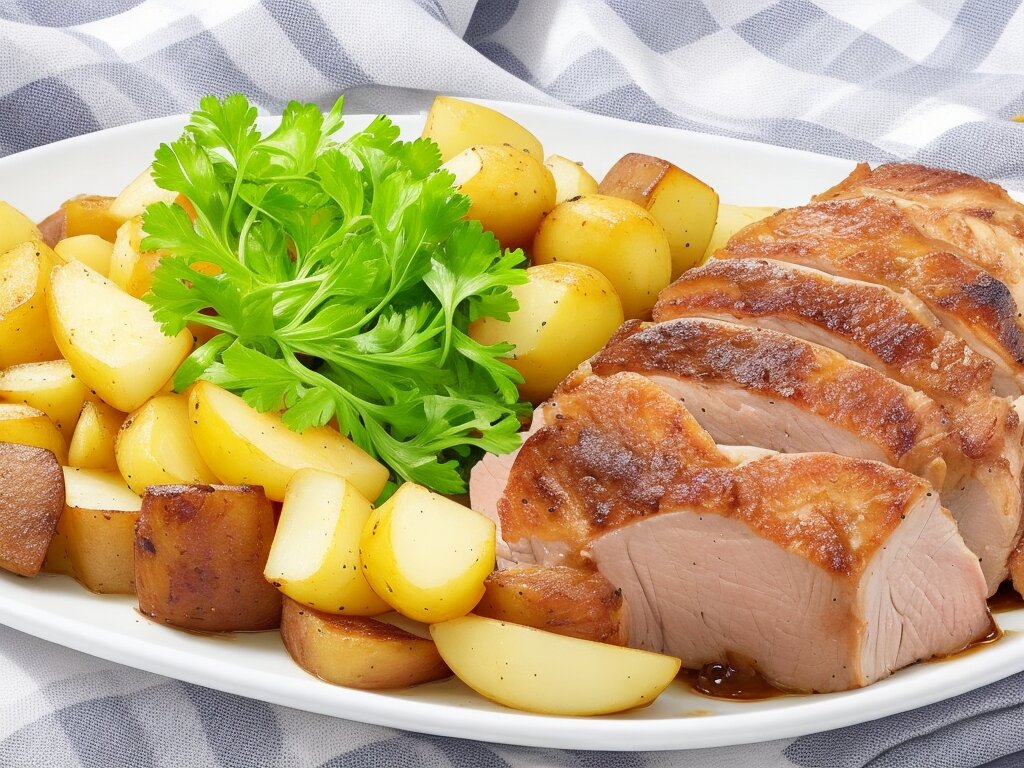 Свинина запечённая с картофелем в духовке
